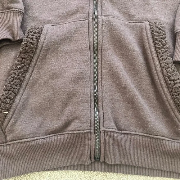 Aerie Hooded Sherpa Lined‎ Zip Up Long Sleeved Hooded Sweatshirt Medium - Picture 5 of 10